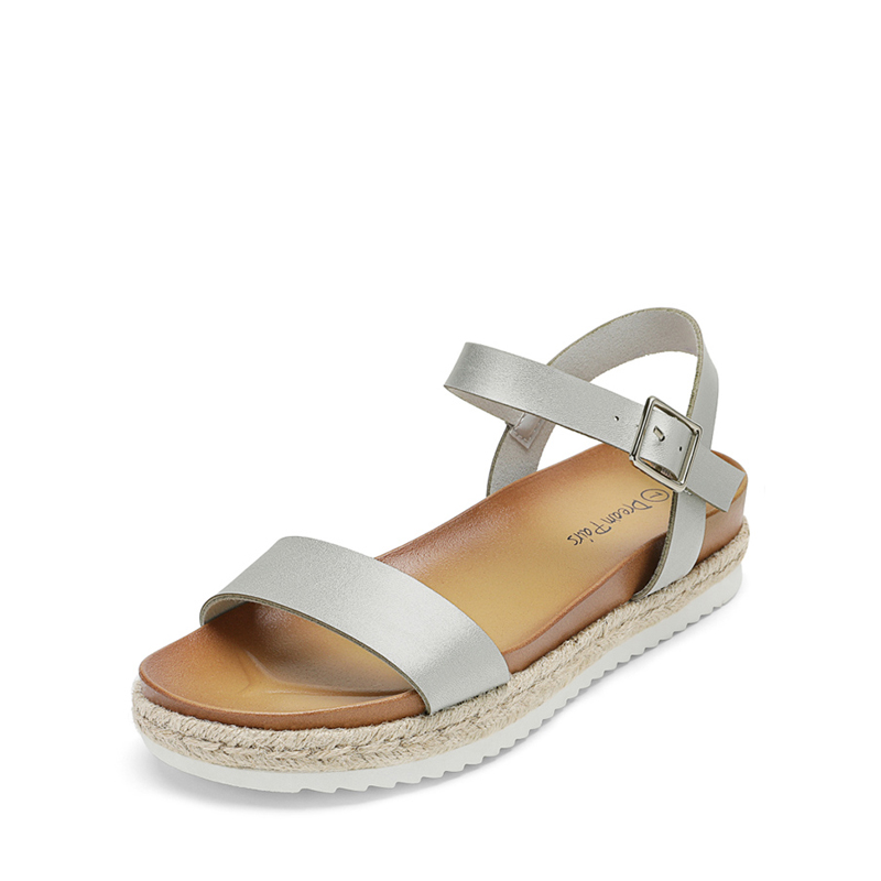 Silver espadrille top sandals